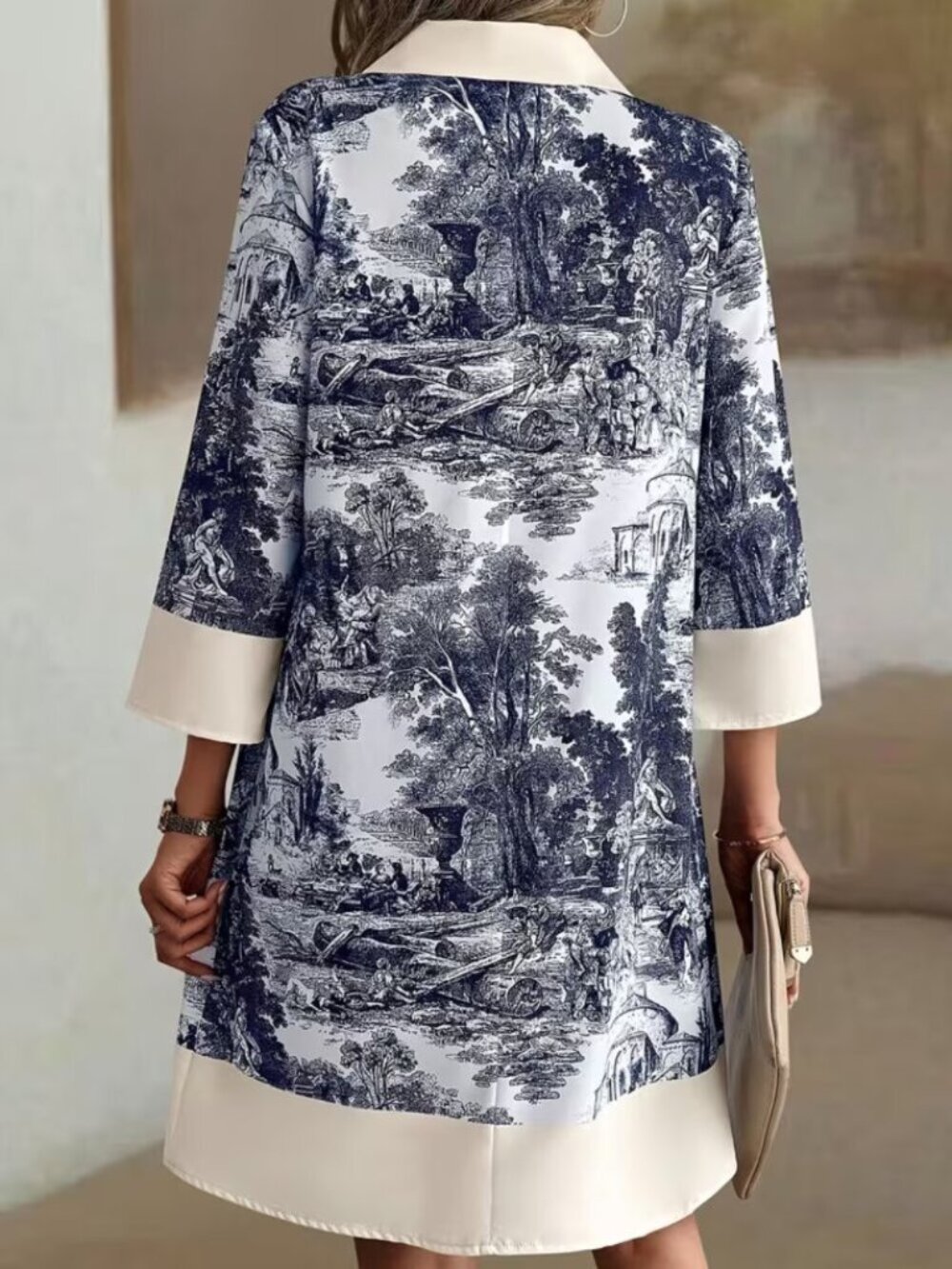 Forest Settlement Half Button Up Straight Fit Collared Dress - Picture 3 of 3